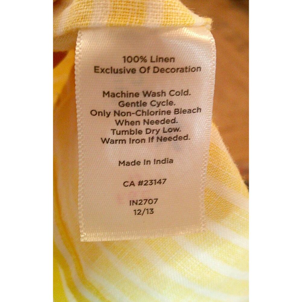 Talbots Linen Tunic with White Stripes & Beading 3/4 Sleeve Women's Petite Med - Picture 5 of 5